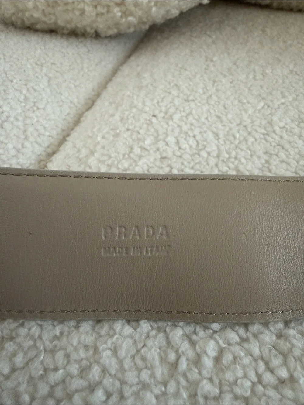 Vintage 90’s Prada Tortoiseshell Patent Leather Belt Ivory White 25 / 80 S